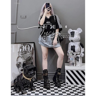 Đầm thun phối jeans