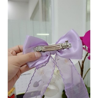 Kẹp tóc nơ voan phối lụa đuôi dài
