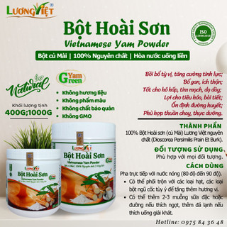 Bột Hoài Sơn Củ mài Lương Việt uống liền nguyên chất 100% ăn kiêng, tiểu đường, thực dưỡng - LƯƠNG VIỆT Official Store