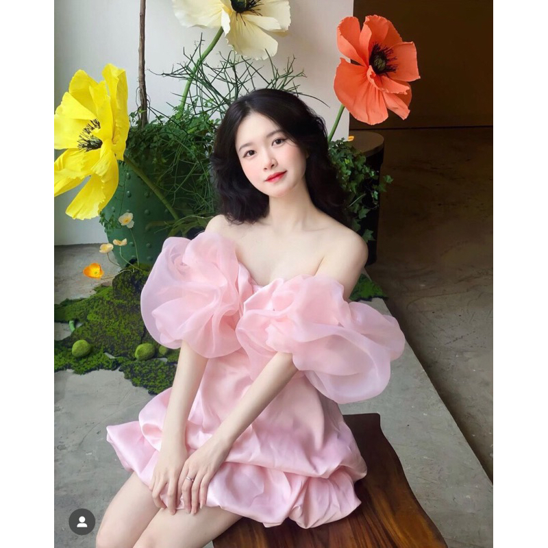 💞ĐẦM ỐNG HỒNG TAY VOAN BỒNG BỀNH 💞💞💞