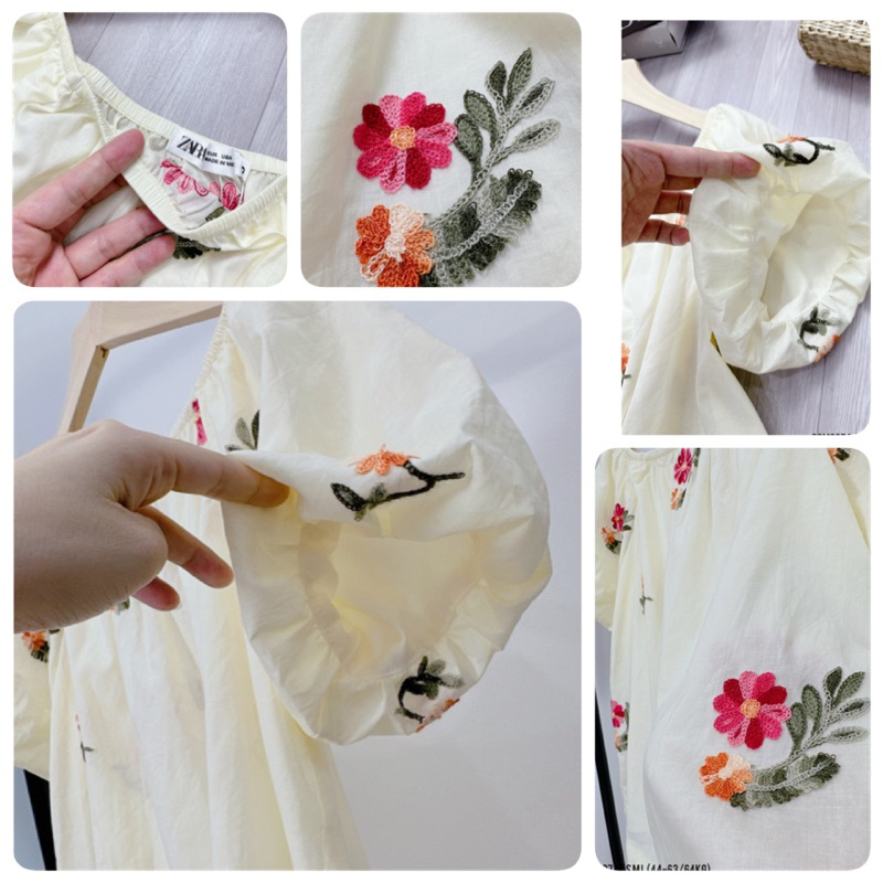 Áo trễ vai hoa thêu xinh xắn dành cho mùa hè