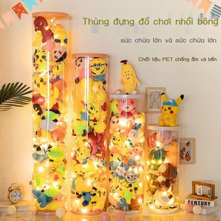 Hộp đựng đồ chơi thú nhồi bông em bé bằng PET trong suốt chống bụi dễ sử dụng 26cmXcao50cm