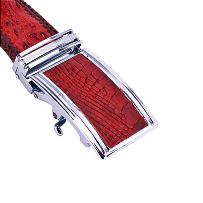 Thắt lưng nam da cá sấu đan viền 4P gai màu đen, nâu đất, nâu đỏ, vàng bò HP4701-02-03-04