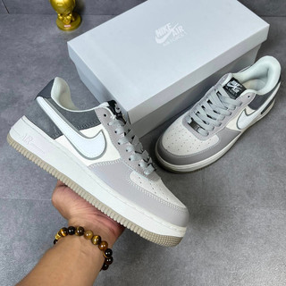 Giày af1 trắng xám lông chuột, giày thể thao af1 xám trắng dễ phối đồ hot 2022 full box bill