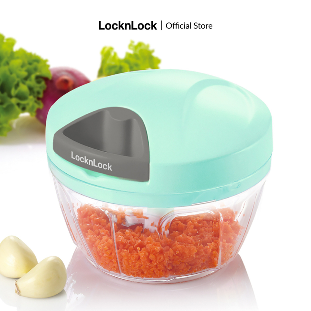 Dung cụ xay tỏi ớt LocknLock kéo tay, lưỡi dao sắc bén dễ dàng sử dụng CKS309 CKS309GRN màu xanh mint - K-MALL