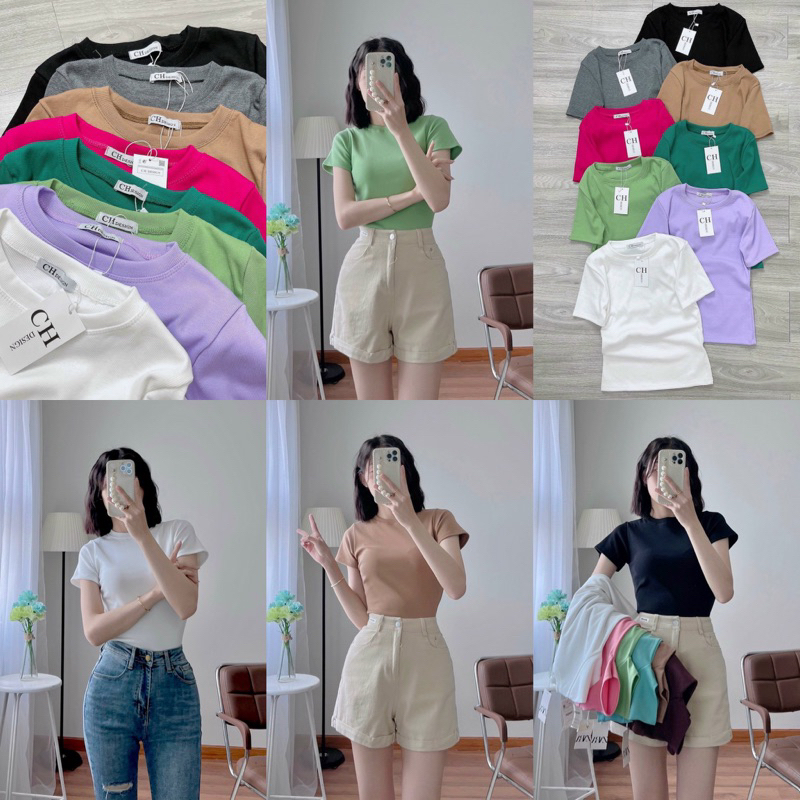Áo Thun Trơn Ôm Body Xuất Xịn [ ẢNH THẬT ]