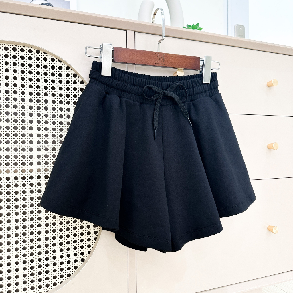 Quần short nữ thun xòe Bigsize 34QS008, Quần đùi nữ Bigsize chất thun cotton mềm thấm hút mồ hôi