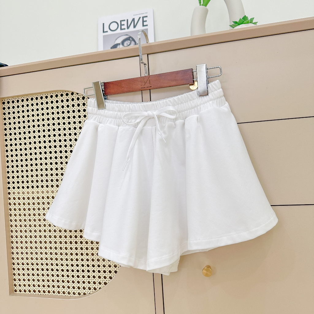 Quần short nữ thun xòe Bigsize 34QS008, Quần đùi nữ Bigsize chất thun cotton mềm thấm hút mồ hôi