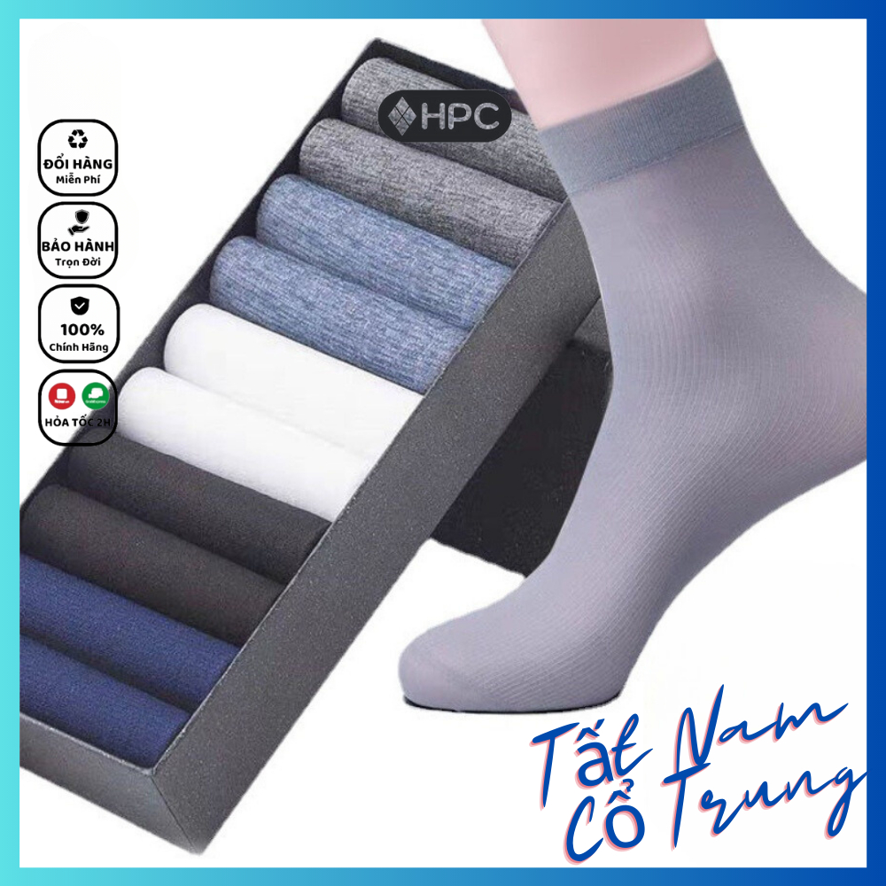 {Hộp 10 Đôi} Tất Nam Công Sở Vải Lụa Thoáng Mát Mùa Hè, Combo 10 Đôi Tất/Vớ Nam Mỏng Chống Hôi Chân Hiệu Quả