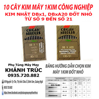 10 cây Kim DBx1 Nhật từ số 9 đến 21 dùng máy 1kim máy may công nghiệp