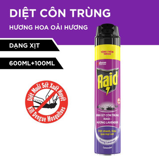 Chai xịt côn trùng Raid - 520ml & 600ml