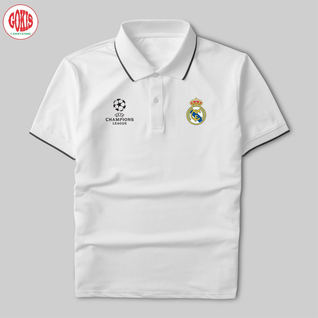 Áo polo Real Madrid vải polo cá sấu không xù lông - Áo thun nam có cổ đầy đủ size Gokis shop
