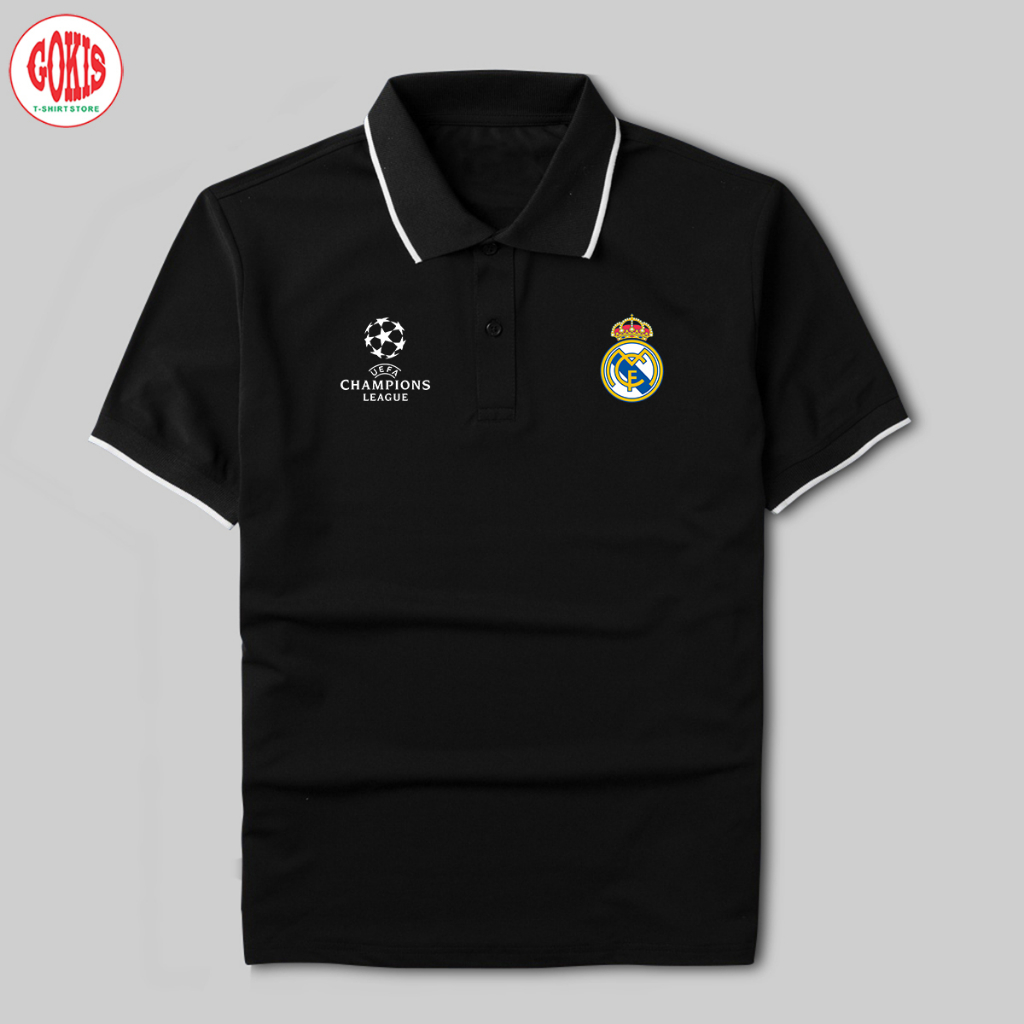 Áo polo Real Madrid vải polo cá sấu không xù lông - Áo thun nam có cổ đầy đủ size Gokis shop