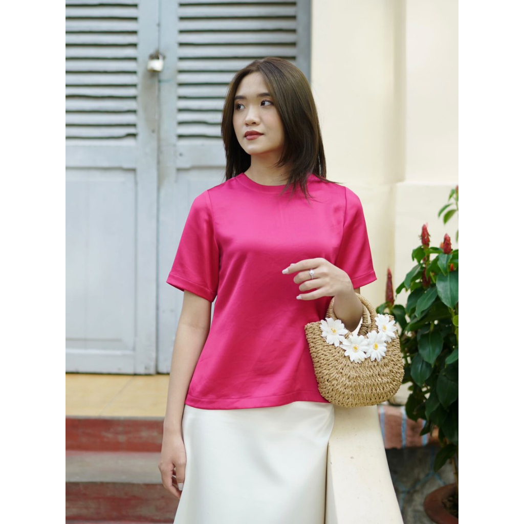 Áo lụa cao cấp Mauve Premium silk tee