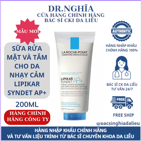 Sửa rửa mặt và tắm La Roche Posay Lipikar Syndet AP+ làm sạch da, làm dịu, cung cấp độ ẩm và bảo vệ 