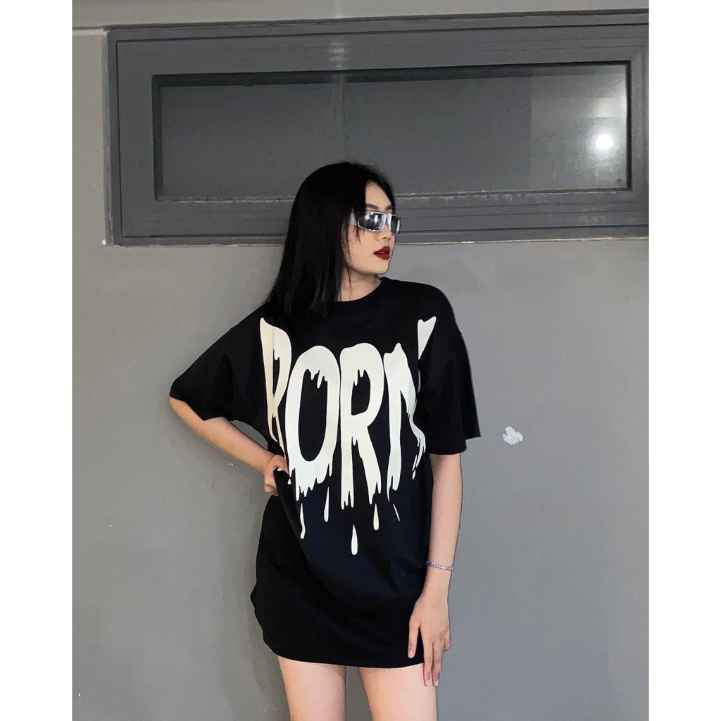 Áo thun BORN  yggenz shop  , Áo thun unisex nam nữ form rộng oversize chất liệu Cotton 100%