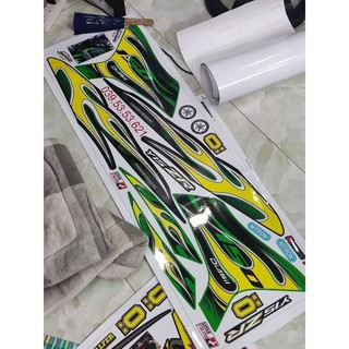 Tem Rời Exciter 150 Xanh Đen Mẫu Ngọn Lửa