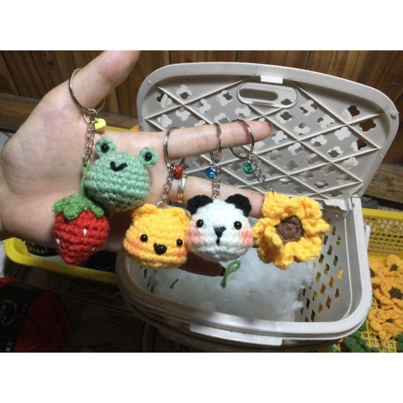 🐷🐇Móc khoá mini bằng len🐻🐣3cm