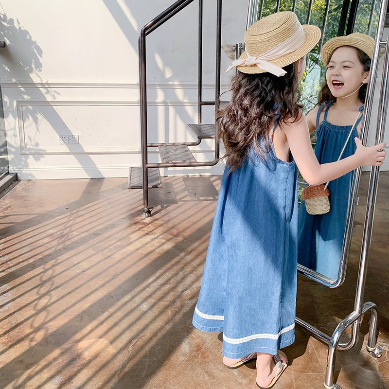 Jumpsuit bò cho bé gái