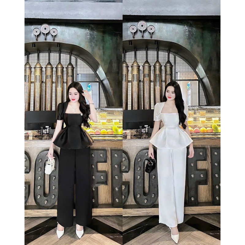 SET QUẦN ỐNG SUÔNG ÁO PUPLUM KÈM CHARM [MIQI BIGSIZE SHOP 55Kg - 95Kg]