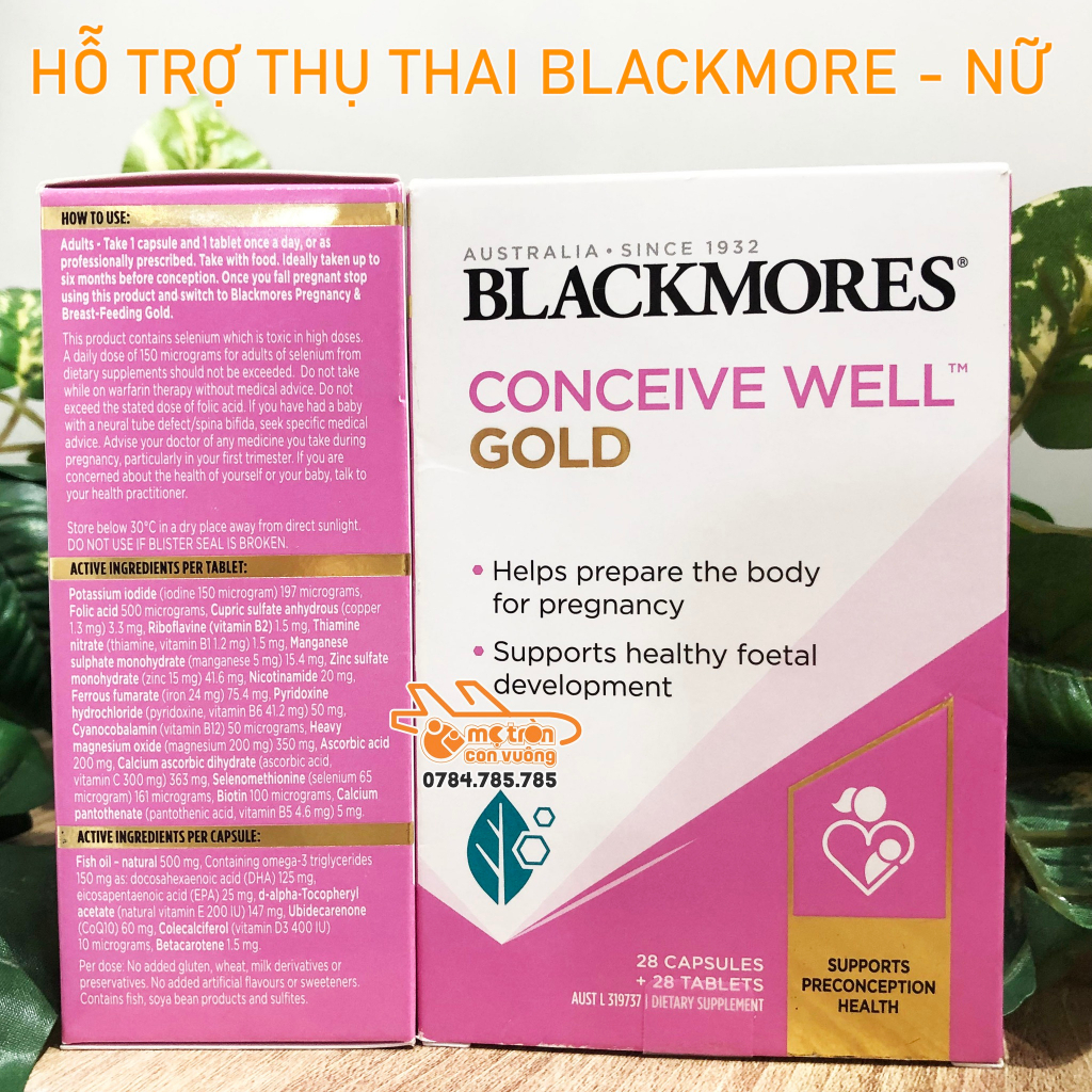 Viên uống hỗ trợ thụ thai cho nữ Blackmores 28 viên