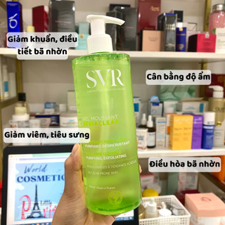 Sữa rửa mặt svr cho da dầu mụn - svr sebiaclear gel moussant 400ml loại bỏ tế bào da chết al_p
