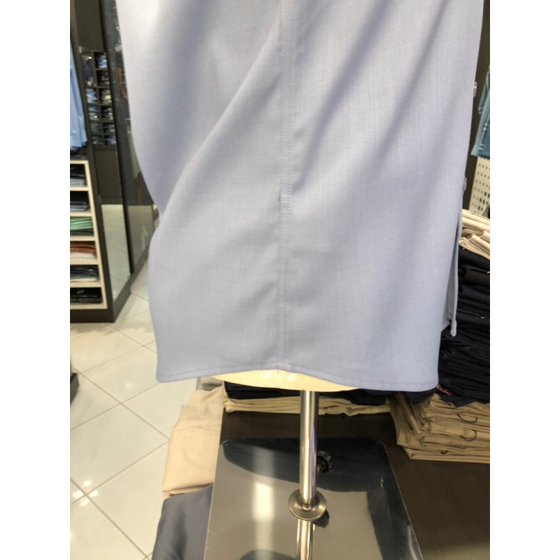 Áo sơ mi owen ngắn tay màu dobby xám xanh regular fit vải sồi AR230181N