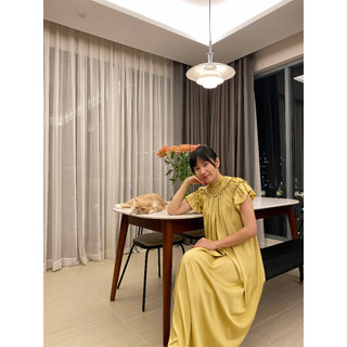 Đầm lụa dài Mauve Queen dress