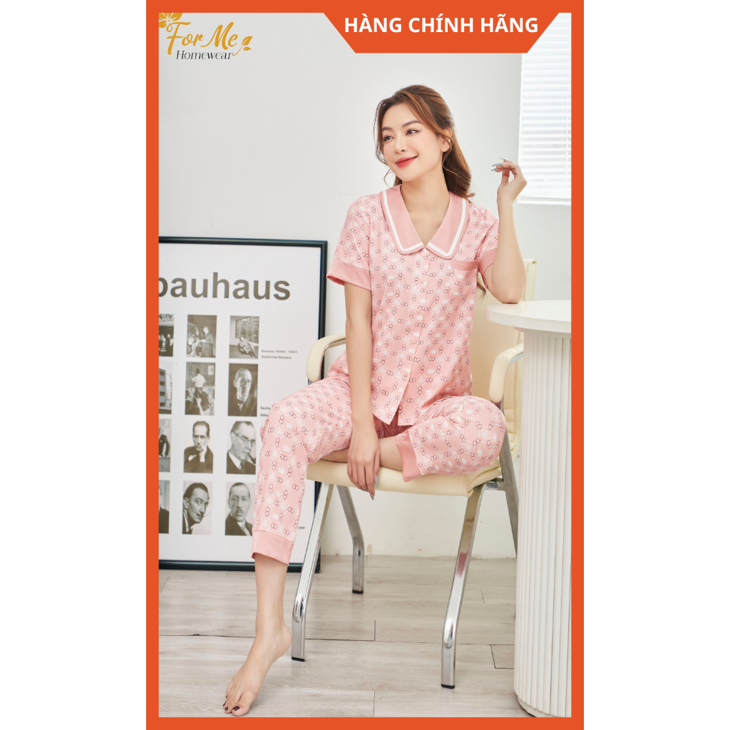 Bộ Lụa Hàn Ngắn Tay Quần Dài VƯƠNG MIỆN 10, Hàng Chính Hãng ForMe Pijamas
