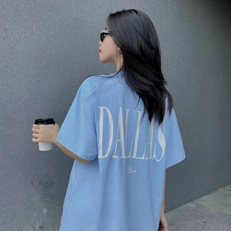 Áo thun nữ MIR -  Make It Rain dallas culture phong cách basic hiện đại cá tính chất cotton dáng tay lỡ