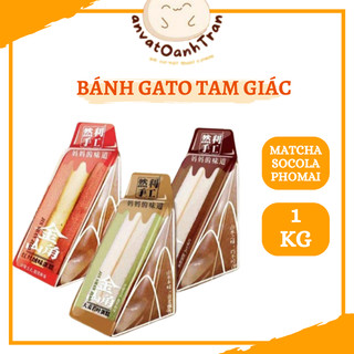 1KG BÁNH GATO TAM GIÁC 3 vị Matcha - Socola - Phô mai
