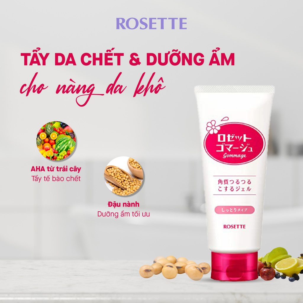 Gel Tẩy Tế Bào Chết Rosette Dành Cho Da Dầu Và Da Khô 120g, Rosette Gommage Peeling Gel