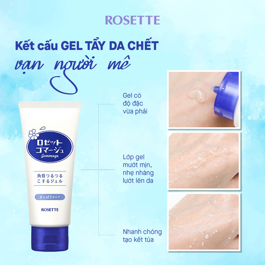 Gel Tẩy Tế Bào Chết Rosette Dành Cho Da Dầu Và Da Khô 120g, Rosette Gommage Peeling Gel
