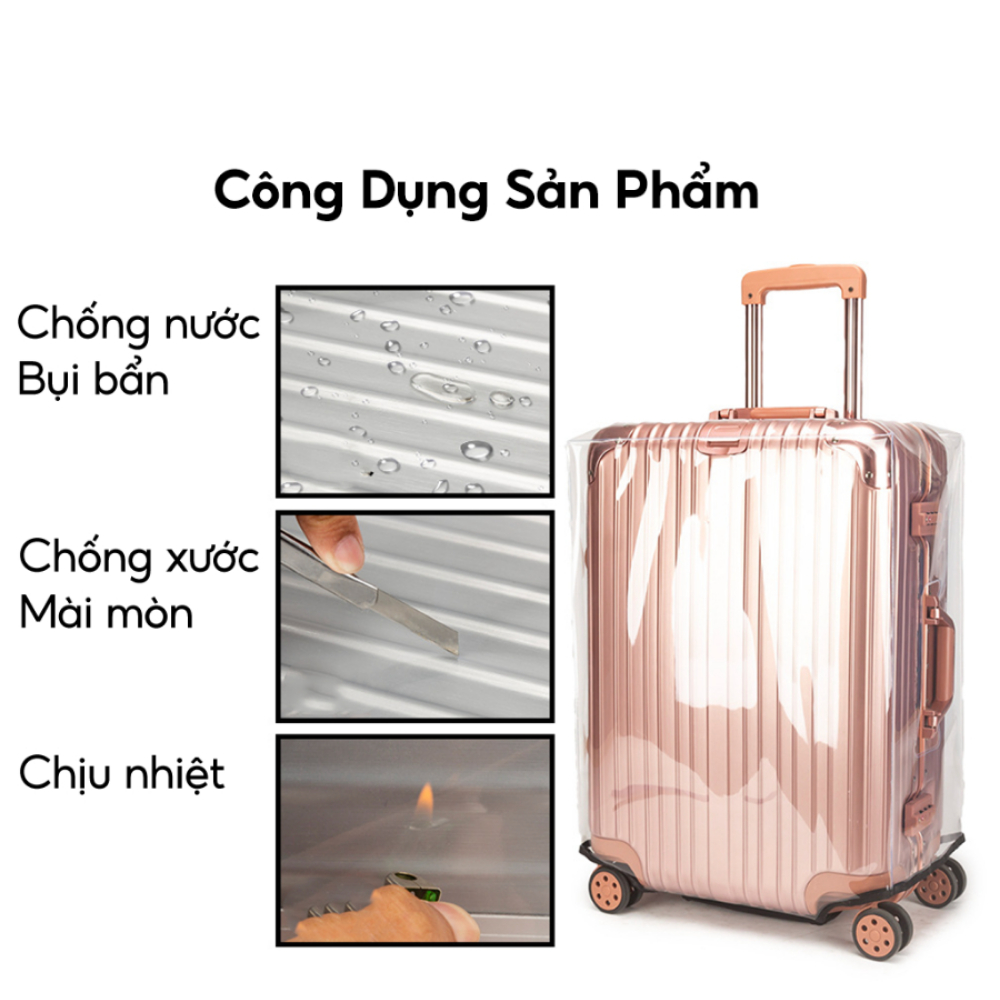 Bọc Vali  chống xước, chống bụi bẩn form rộng cho vali nhôm, vali nhựa, vali size 20-24-28 siêu bền đẹp