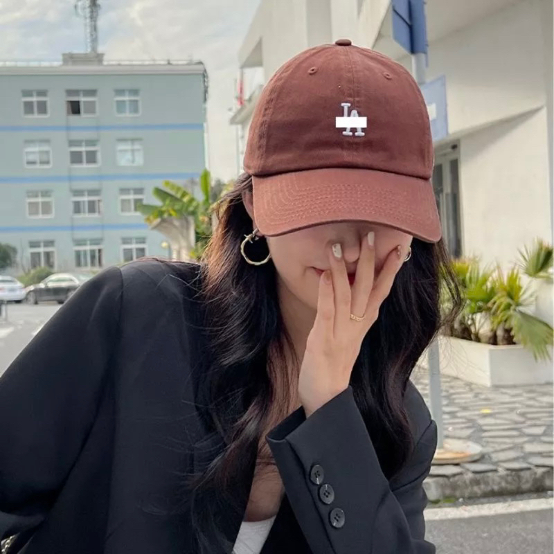 Mũ lưỡi trai MLB thêu chữ IA Unisex chất liệu vải Kaki,nón lưỡi trai Hàn Quốc