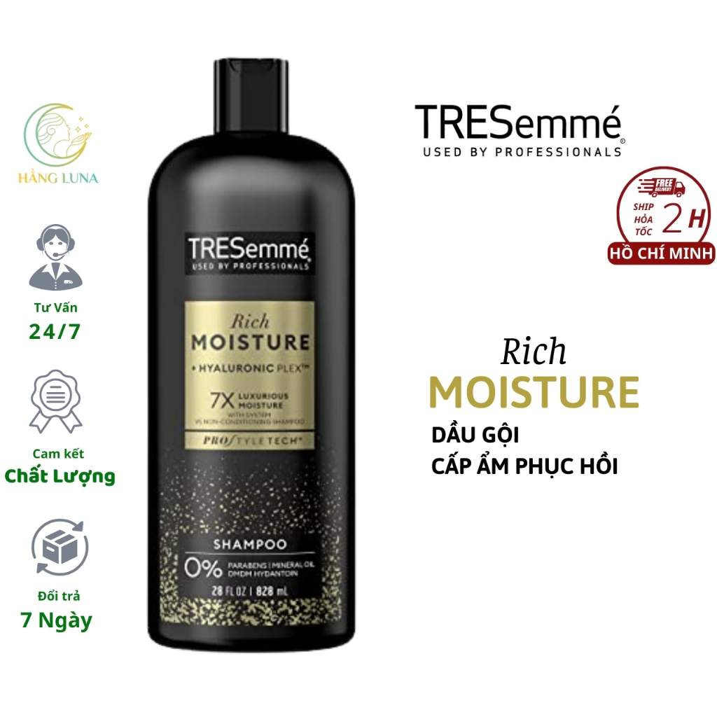 Dầu gội cấp ẩm phục hồi tóc khô và hư tổn TRESemmé Rich Moisture Shampoo 828ml Mỹ