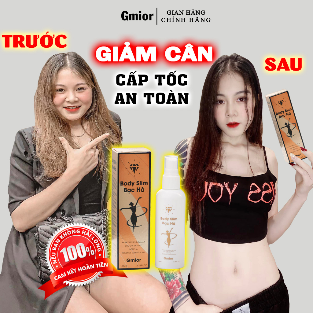 Giảm Cân Cấp Tốc Xịt Body Slim Bạc Hà Đốt Cháy Mỡ Thừa Làm Đẹp Vóc Dáng Chính Hãng 100%