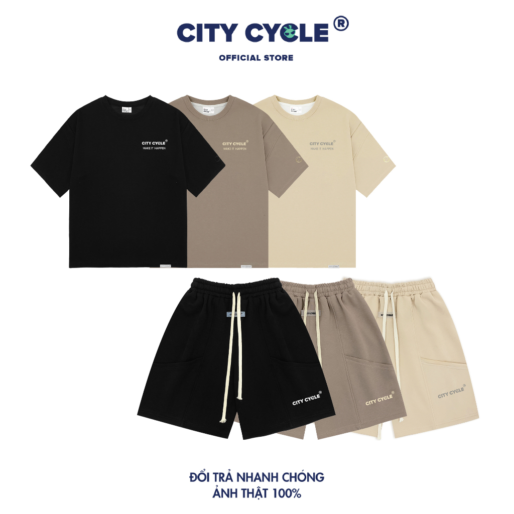 Đồ Bộ Local Brand Thun Make Happen City Cycle vải phức hợp form rộng nam nữ oversize unisex