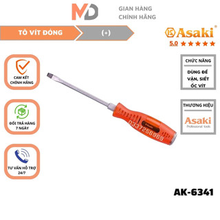 Tô vít đóng 6x200mm ASAKI AK-6341 thép chrome vanadium bền bỉ mở các chi tiết hoặc ốc vít một cách dễ dàng nhanh chóng