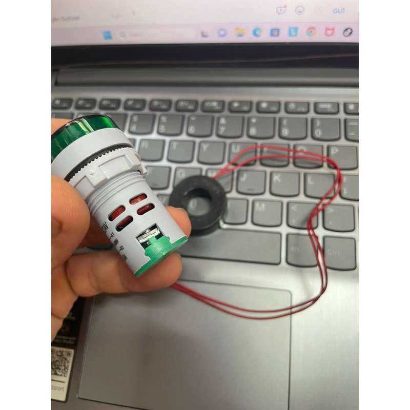Đèn báo volt và ampe màu xanh  và ampe