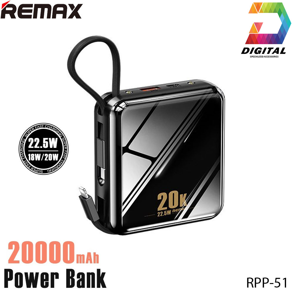 Pin Sạc Dự Phòng 20000mAh Remax RPP-51 Sạc Nhanh 22.5W Đa Năng