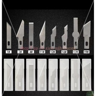 Hộp lưỡi dao tỉa kĩ thuật , dao trổ đơn, combo hộp lưỡi dao + dao khắc đơn cán bạc