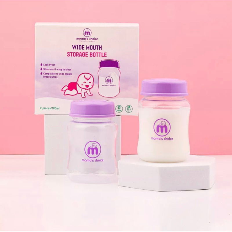 Bình trữ sữa cổ rộng Mama's Choice 180ml