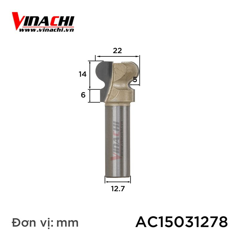 Mũi Soi Tay Nắm Âm Tideway AC1503 - Mũi phay gỗ làm tay nắm cửa tủ | Mũi soi rãnh tay nắm móc âm