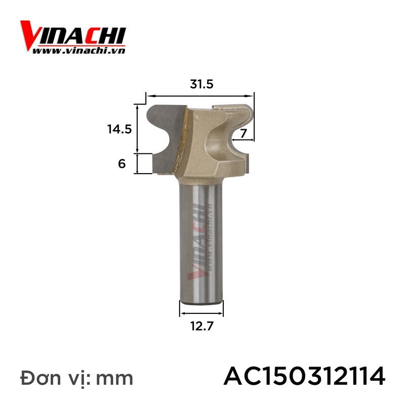 Mũi Soi Tay Nắm Âm Tideway AC1503 - Mũi phay gỗ làm tay nắm cửa tủ | Mũi soi rãnh tay nắm móc âm