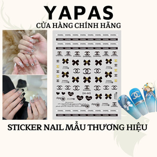 Sticker nail mẫu thương hiệu, hình dán móng nhãn hiệu Yapas trang trí móng
