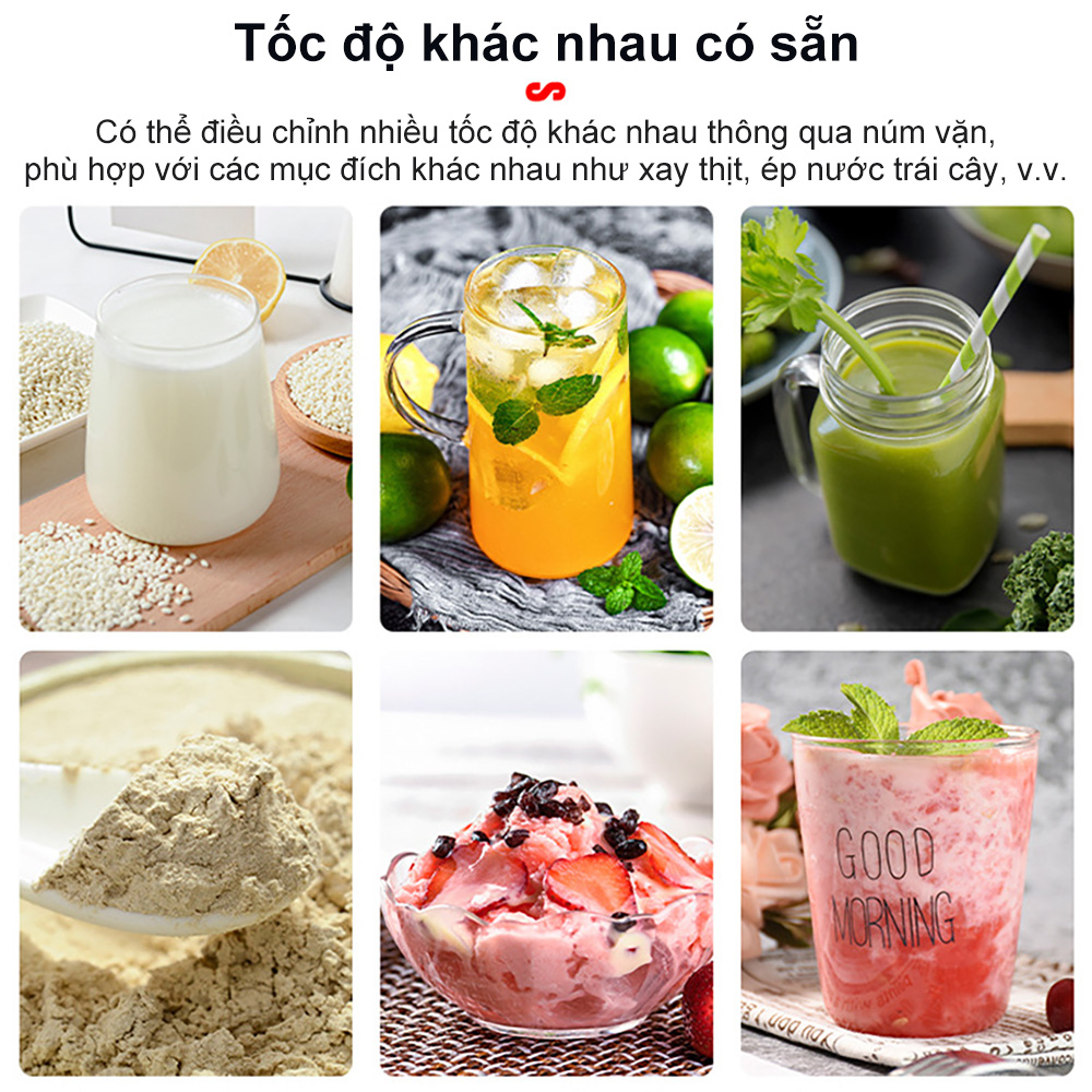 Swokii SC-1589 máy xay sinh tố công nghiệp, 4500W máy xay sinh tố đa năng, 2L máy xay sinh tố, máy say xinh tố, Với Lưỡi Thép Không Gỉ, Thích hợp cho sinh tố, thịt, trái cây và rau quả, v.v.