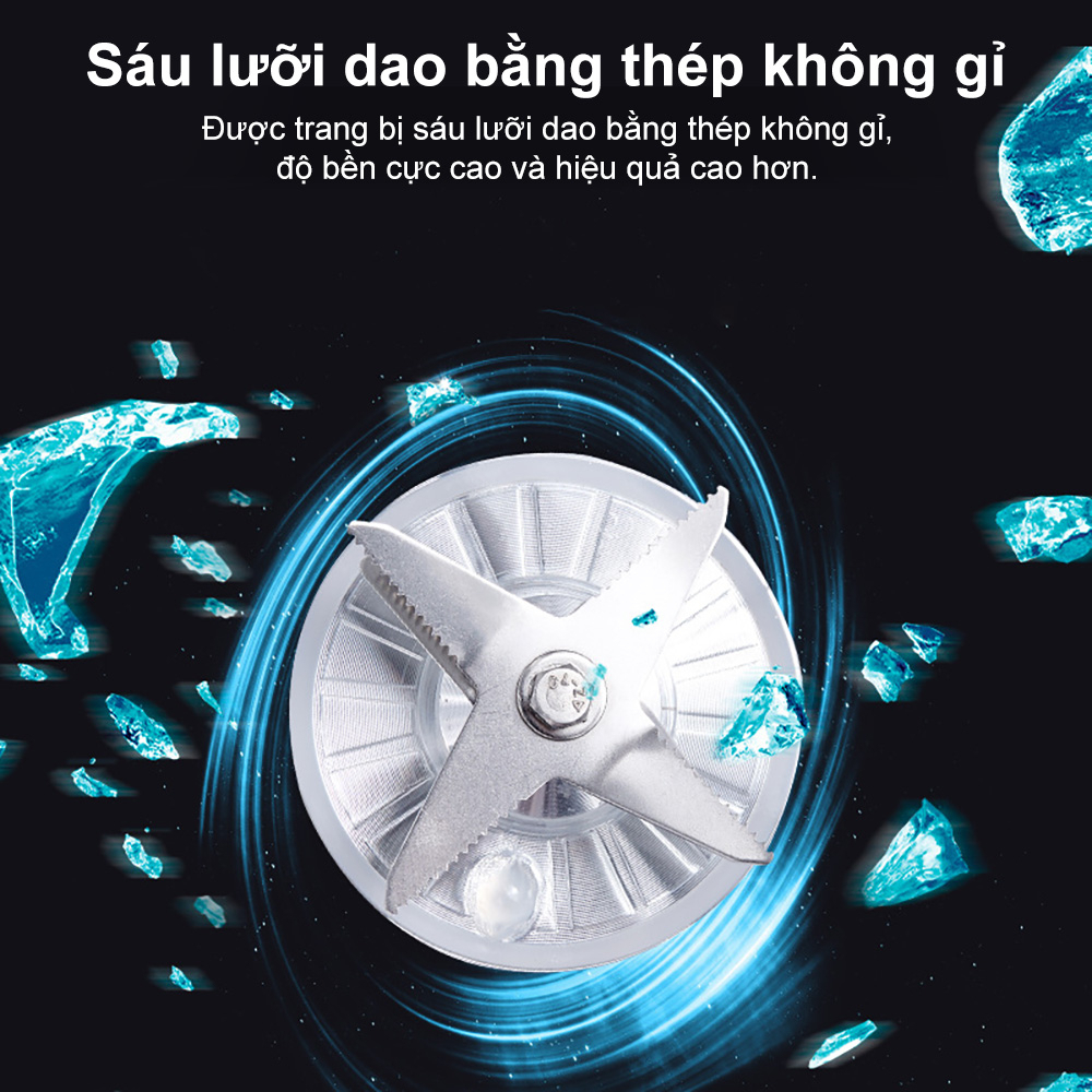 Swokii SC-1589 máy xay sinh tố công nghiệp, 4500W máy xay sinh tố đa năng, 2L máy xay sinh tố, máy say xinh tố, Với Lưỡi Thép Không Gỉ, Thích hợp cho sinh tố, thịt, trái cây và rau quả, v.v.