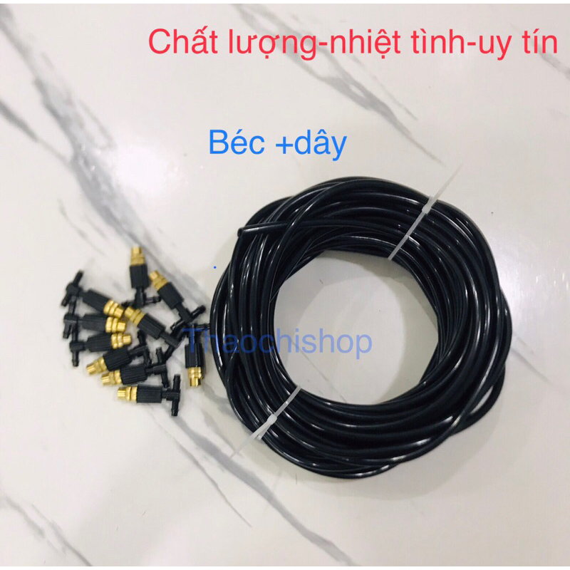 Bộ 10 béc phun sương ,làm mát,tưới cây đầu đồng chất lượng cao tặng kèm(5,10,15,20 mét dây mềm 4/7)