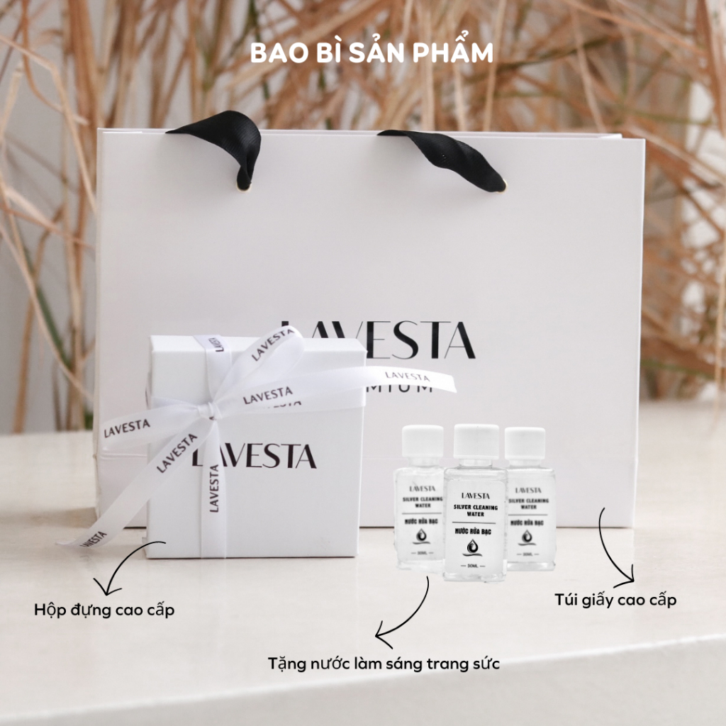 Dây chuyền nữ kim cương Moissanite 5 ly mặt đá nhảy LAVESTA KC71 kiểm định GRA, bạc xi bạch kim Infinity tình yêu